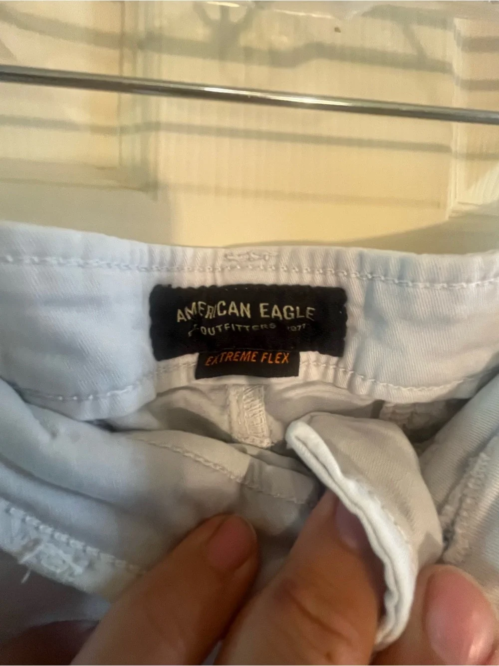 American Eagle Classic Fit Extreme Flex Light Blue Chino Shorts Size 34
